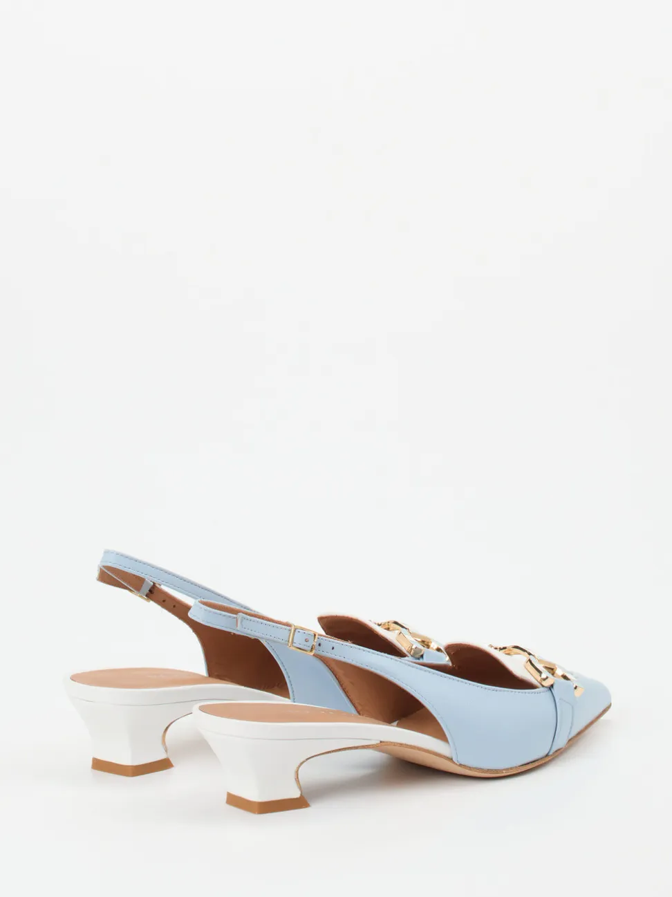 Andrea Puccini – Slingpumps aus Lammleder Pastellblau