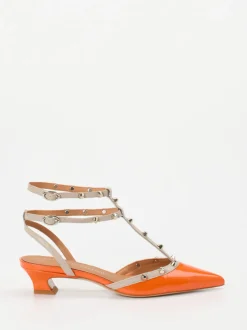 Andrea Puccini – Slingpumps aus Lackleder Orange