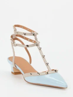 Andrea Puccini – Slingpumps aus Lackleder Hellblau