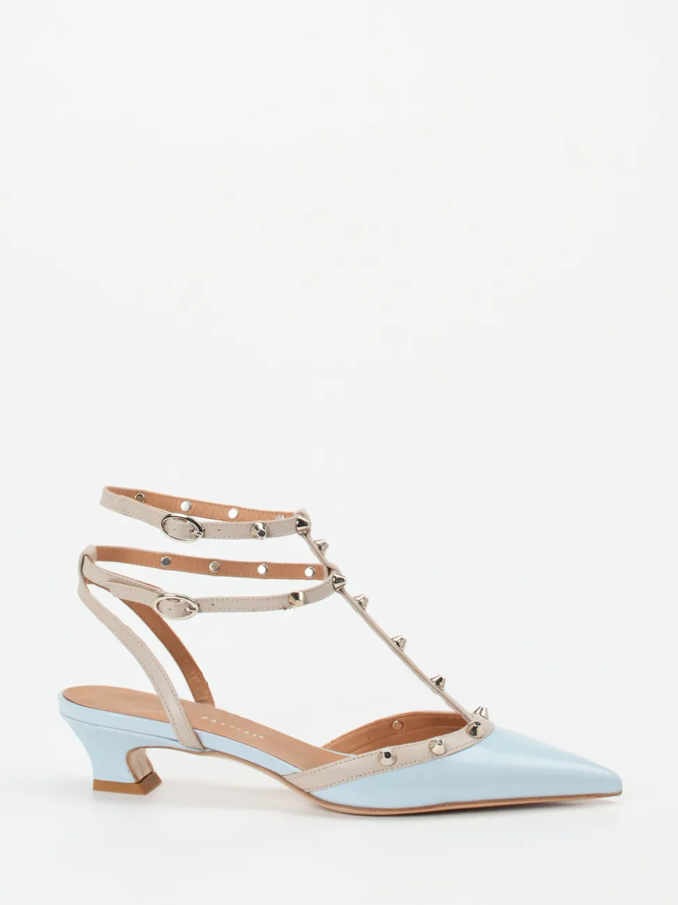 Andrea Puccini – Slingpumps aus Lackleder Hellblau