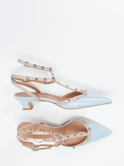Andrea Puccini – Slingpumps aus Lackleder Hellblau