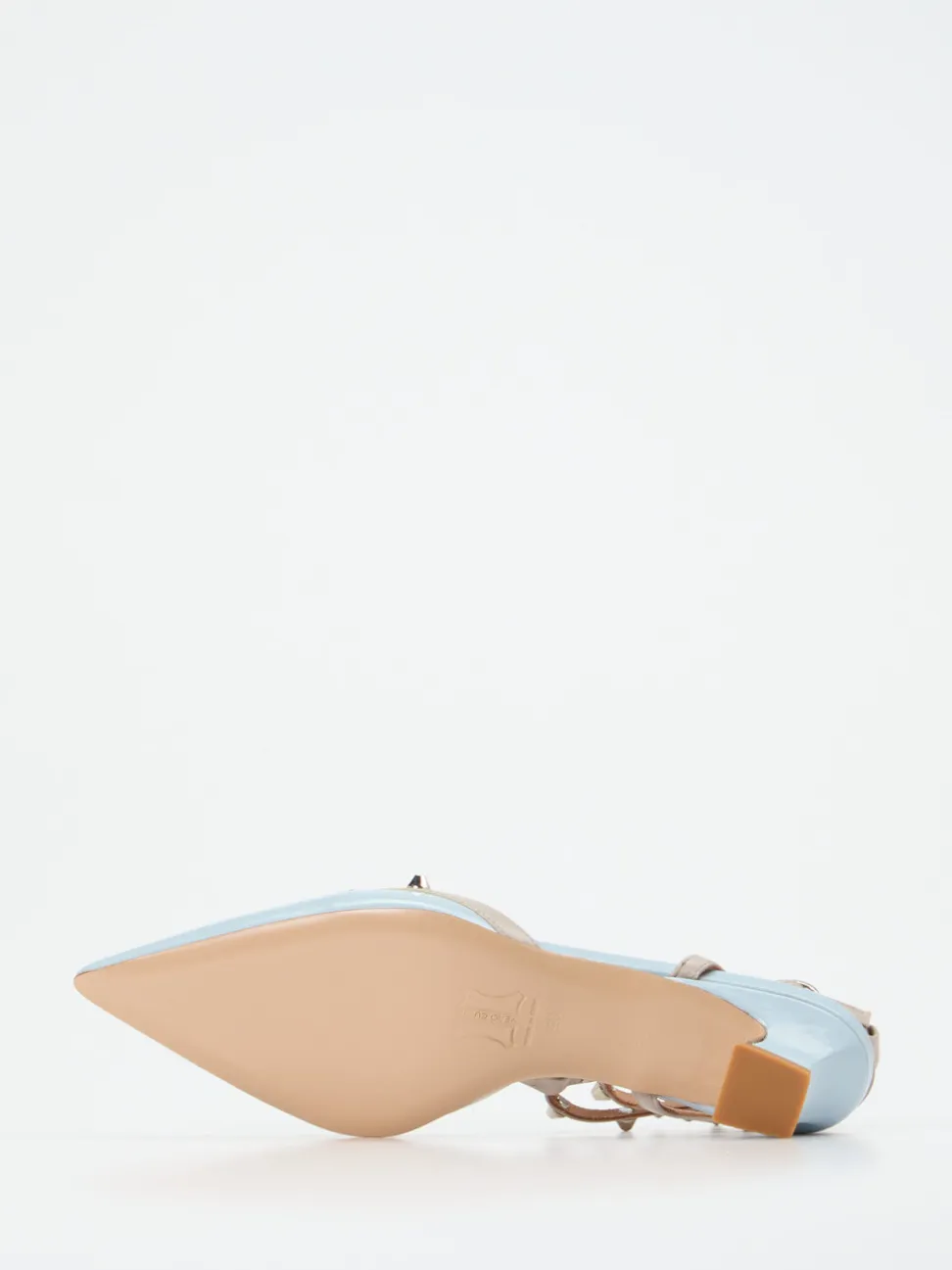 Andrea Puccini – Slingpumps aus Lackleder Hellblau