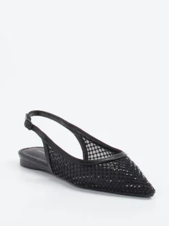 Andrea Puccini – Slingpumps aus Netzgewebe Schwarz