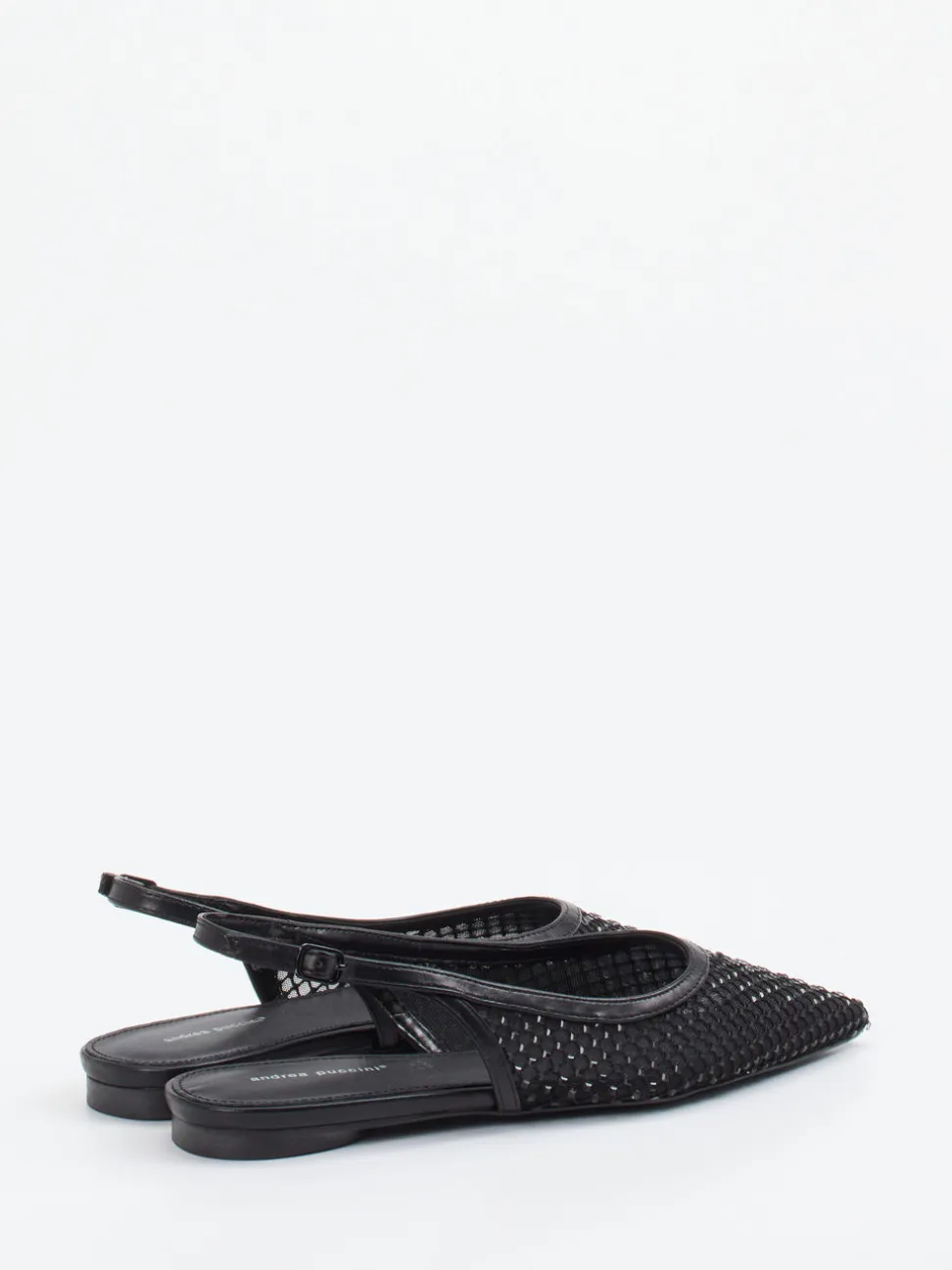Andrea Puccini – Slingpumps aus Netzgewebe Schwarz