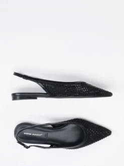 Andrea Puccini – Slingpumps aus Netzgewebe Schwarz