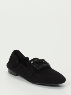 Andrea Puccini – Slipper aus Veloursleder schwarz