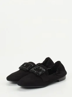 Andrea Puccini – Slipper aus Veloursleder schwarz