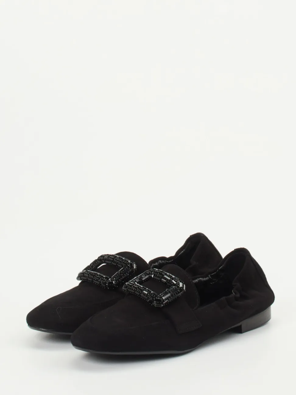 Andrea Puccini – Slipper aus Veloursleder schwarz