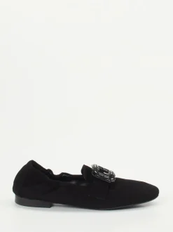 Andrea Puccini – Slipper aus Veloursleder schwarz