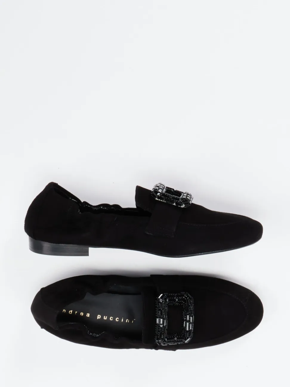 Andrea Puccini – Slipper aus Veloursleder schwarz