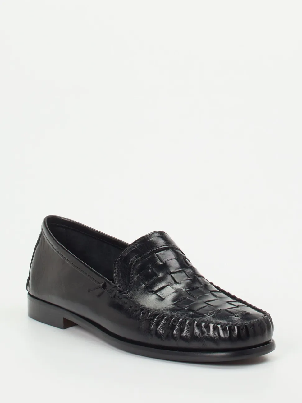 Andrea Puccini – Slipper aus Flechtleder schwarz