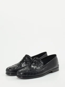 Andrea Puccini – Slipper aus Flechtleder schwarz