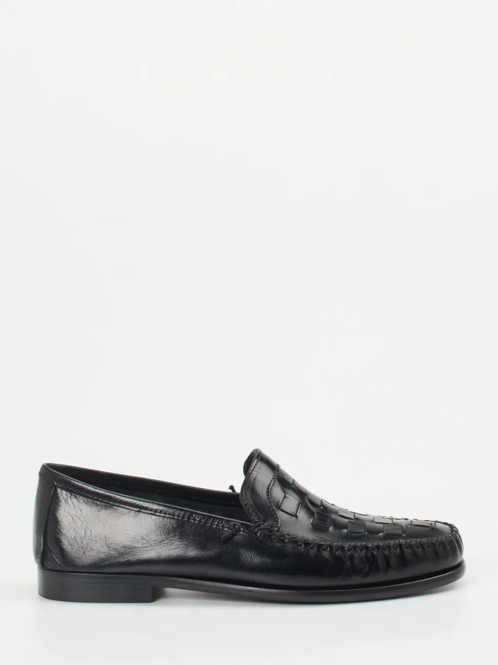 Andrea Puccini – Slipper aus Flechtleder schwarz