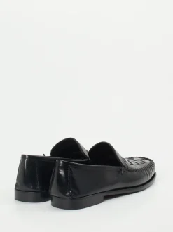 Andrea Puccini – Slipper aus Flechtleder schwarz