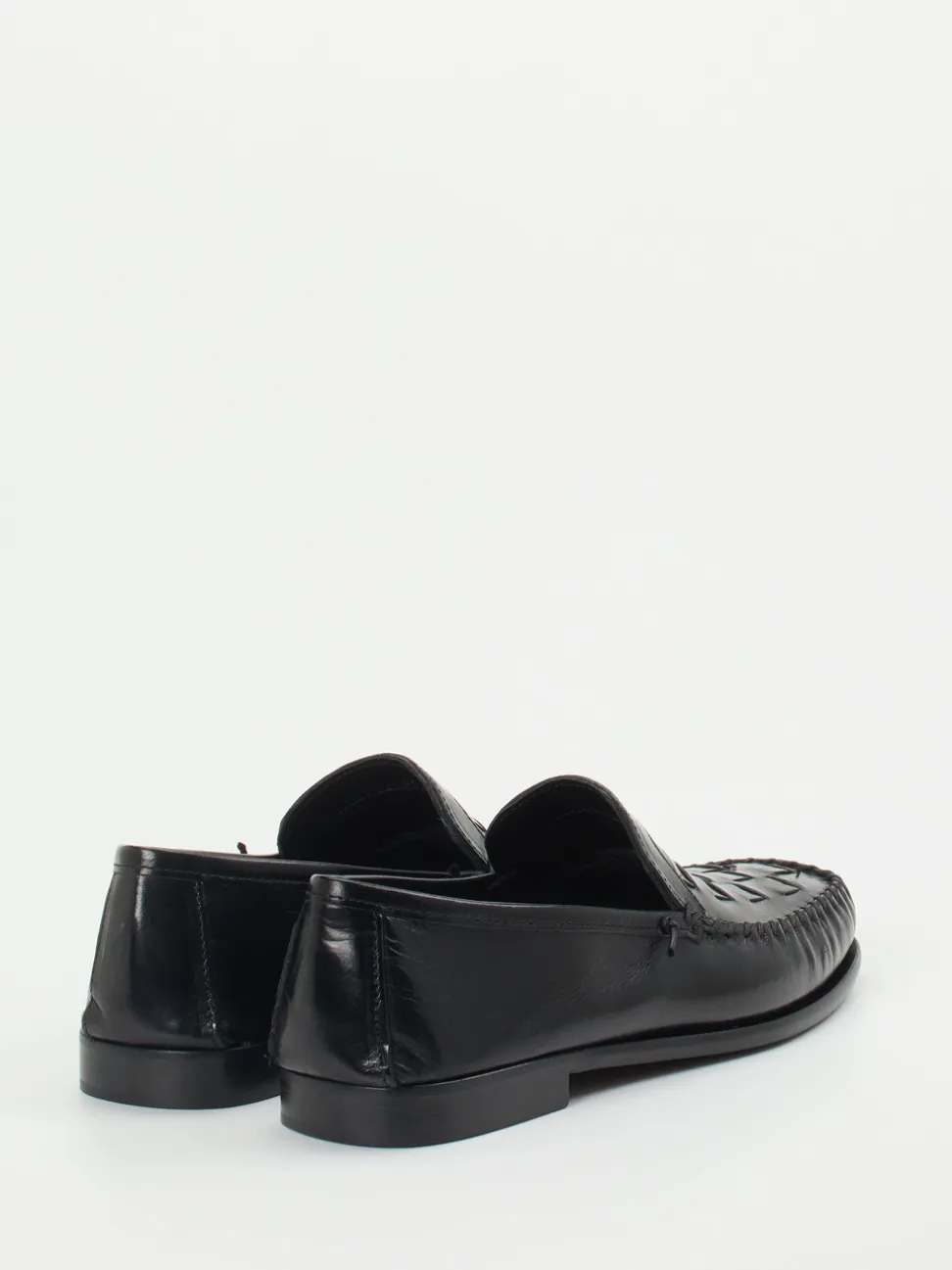 Andrea Puccini – Slipper aus Flechtleder schwarz