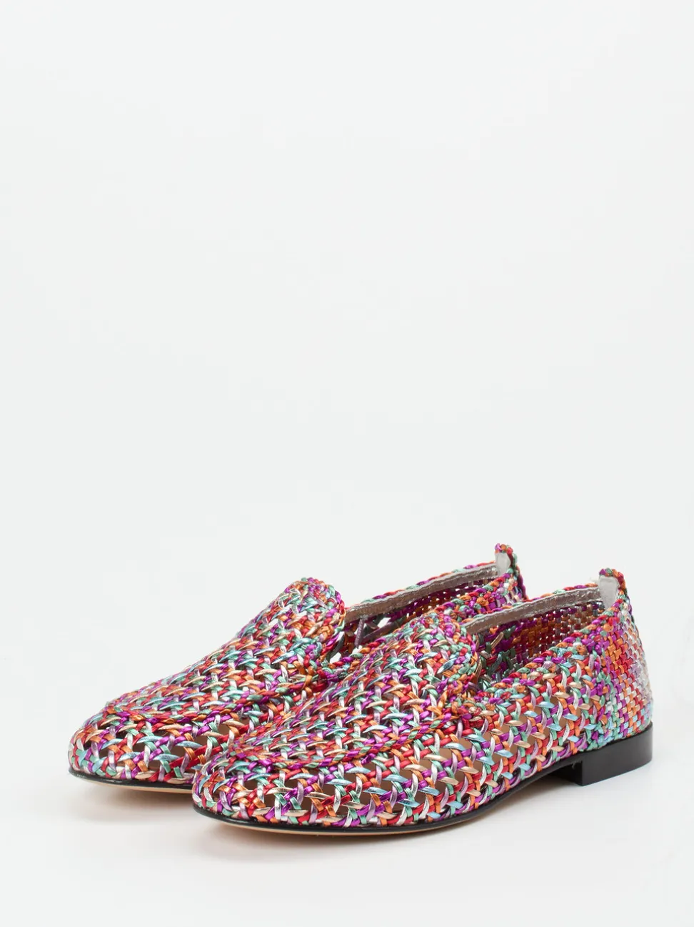 Andrea Puccini – Slipper aus Flechtleder Multicolor