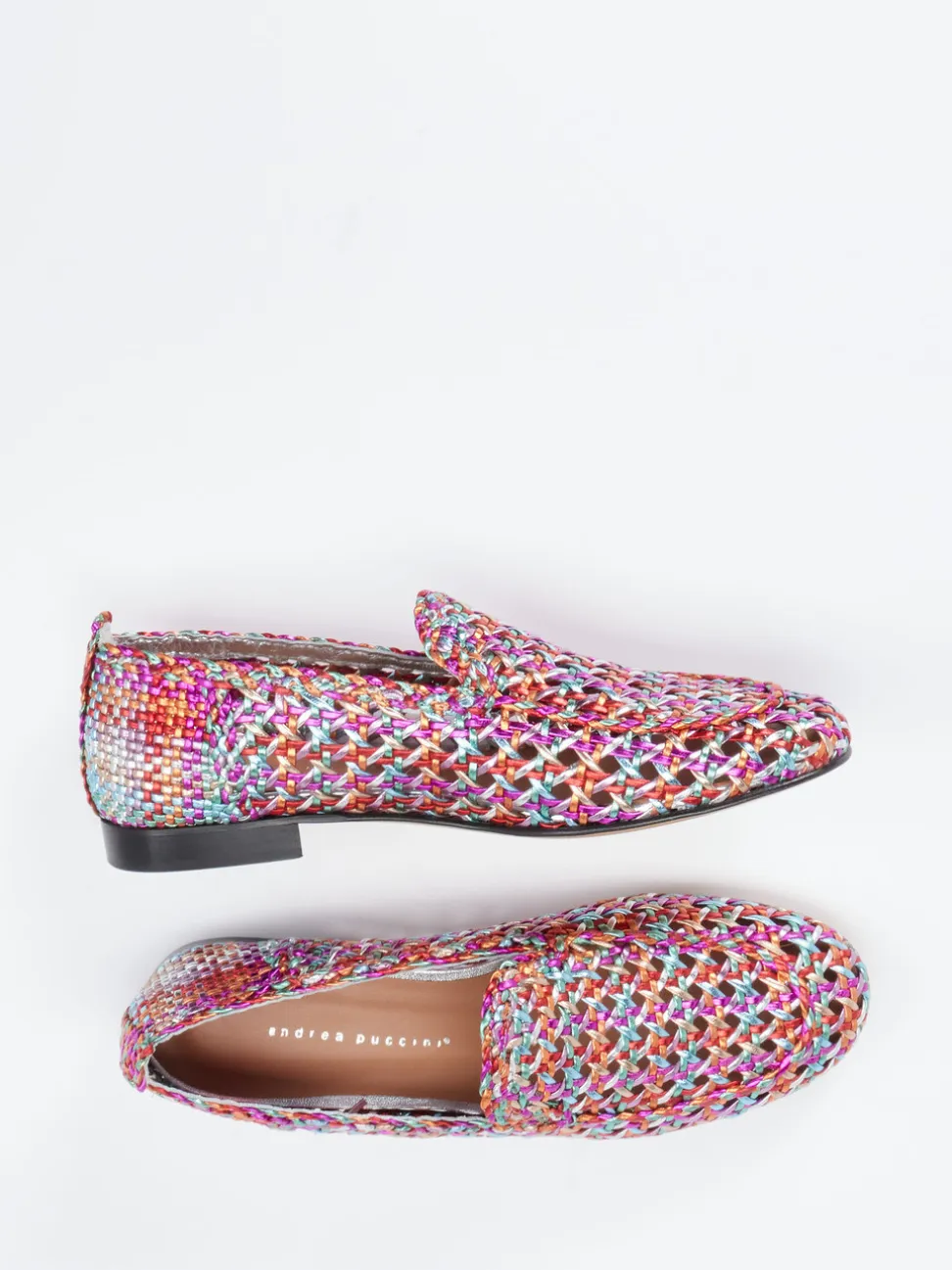 Andrea Puccini – Slipper aus Flechtleder Multicolor