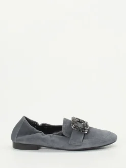 Andrea Puccini – Slipper aus Veloursleder anthrazitgrau