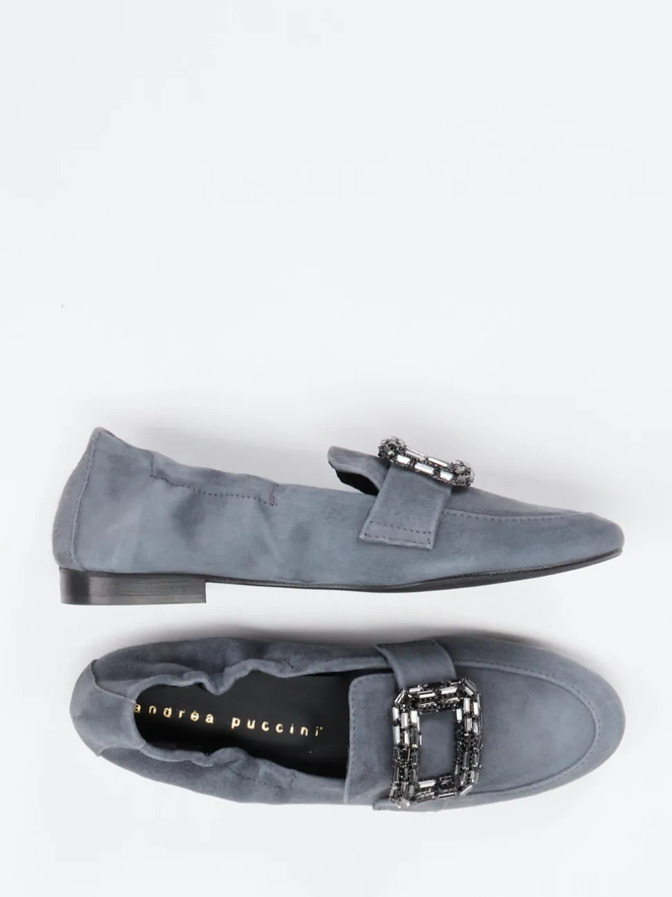 Andrea Puccini – Slipper aus Veloursleder anthrazitgrau