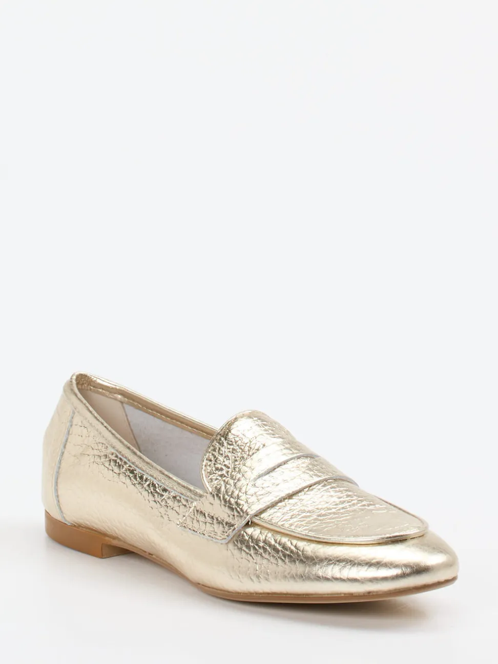 Andrea Puccini – Slipper aus Metallicleder goldfarben