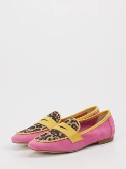 Andrea Puccini – Slipper aus Veloursleder mit Animal-Print
