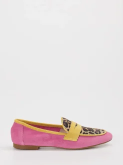 Andrea Puccini – Slipper aus Veloursleder mit Animal-Print