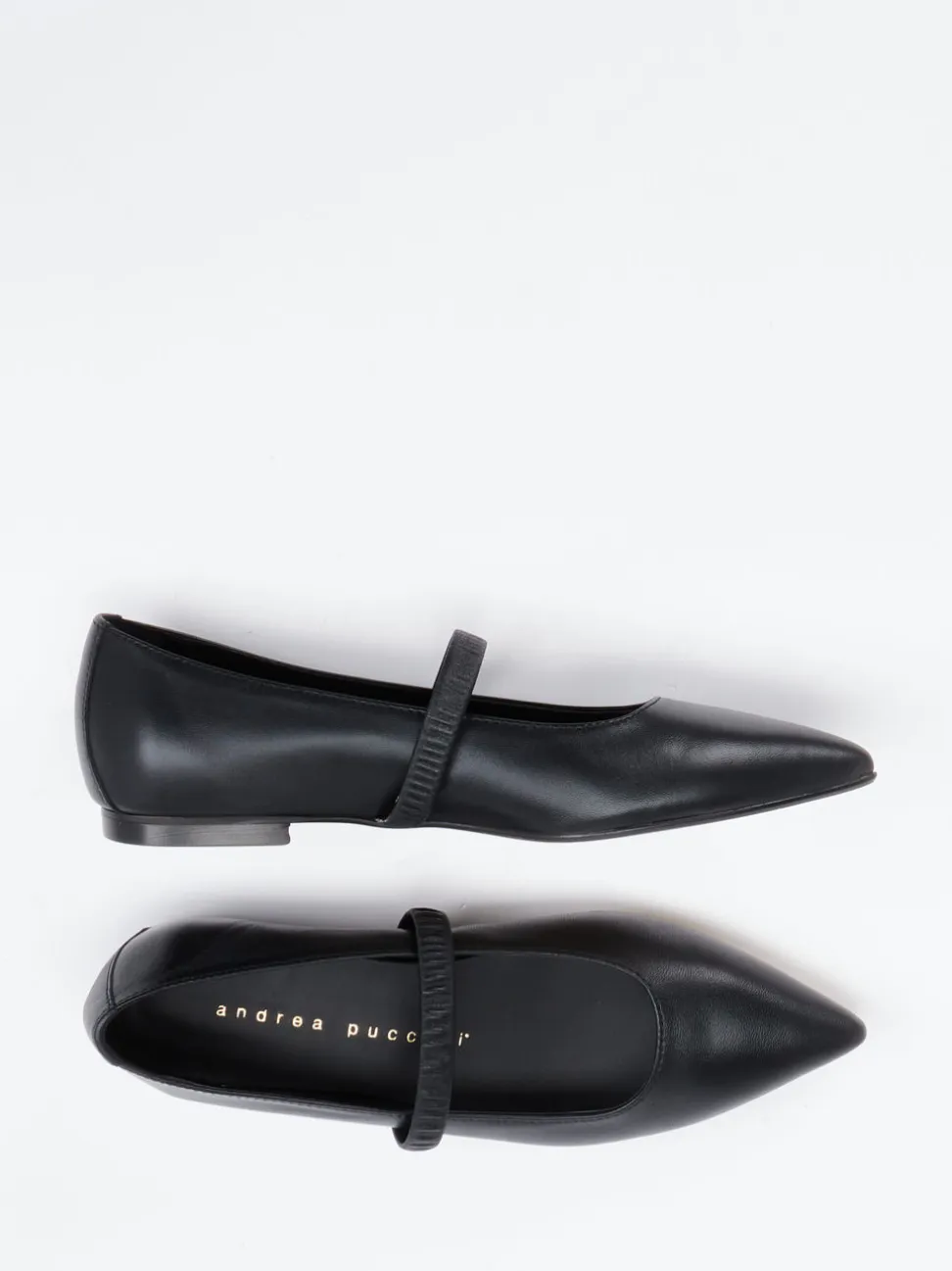 Andrea Puccini – Spangenpumps aus Lammleder Schwarz