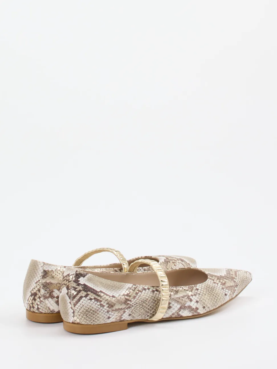 Andrea Puccini – Spangenpumps aus geprägtem Leder Beige
