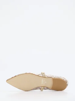 Andrea Puccini – Spangenpumps aus geprägtem Leder Beige