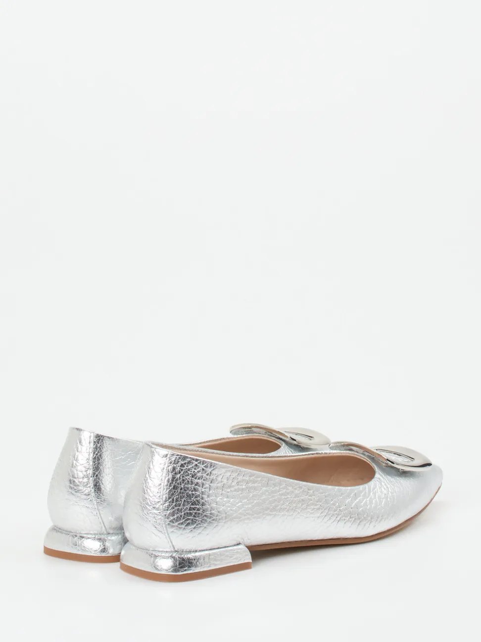 Andrea Puccini – Spitzballerinas aus Metallicleder silber