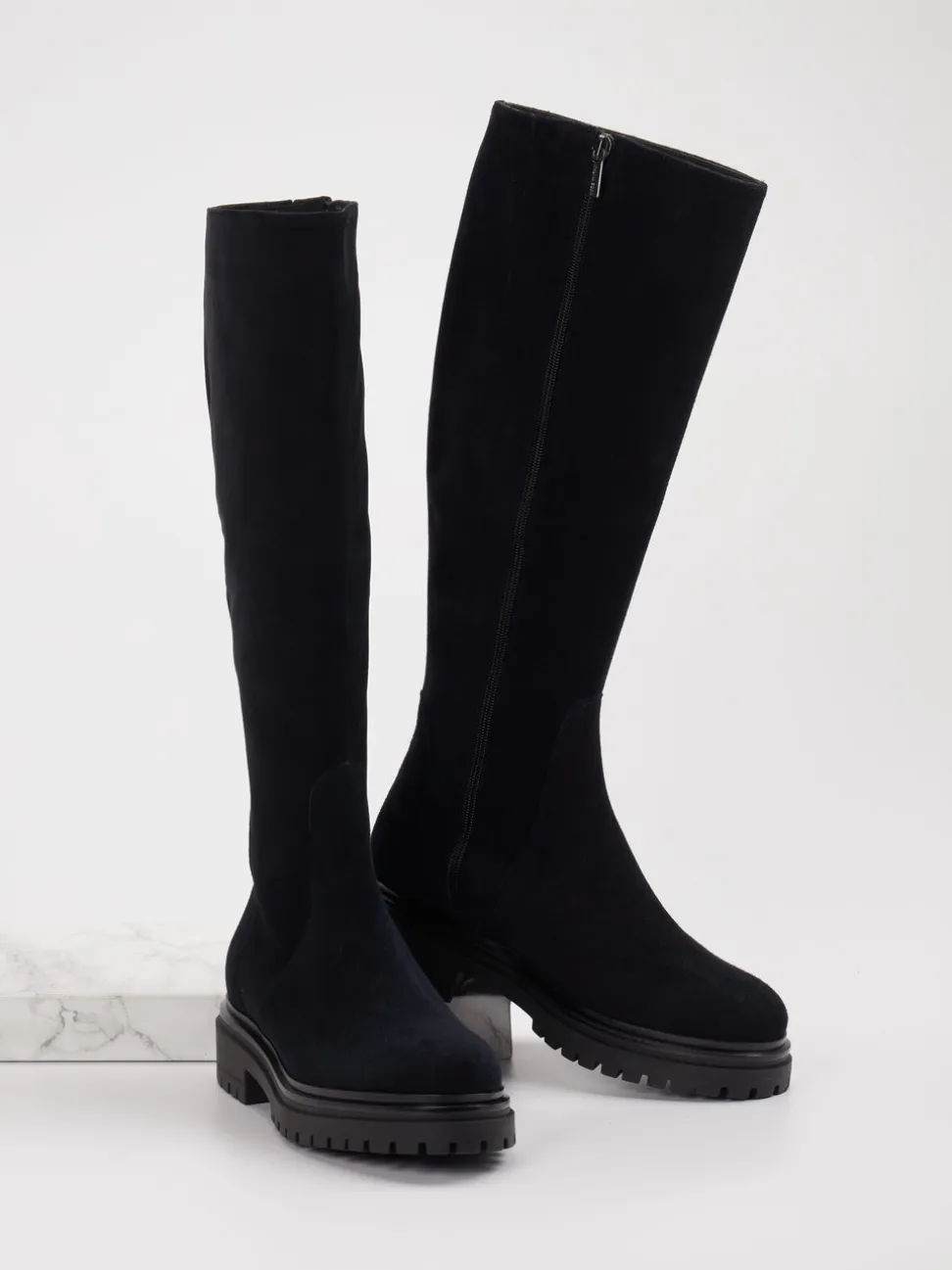 Andrea Puccini – Stiefel aus Veloursleder schwarz