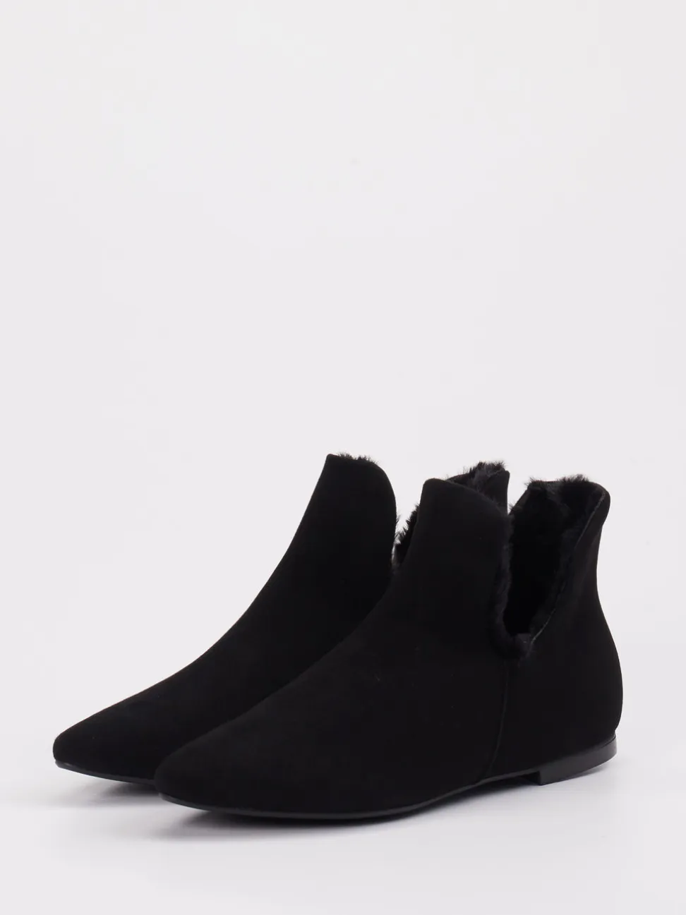 Andrea Puccini – Stiefelette aus Veloursleder schwarz
