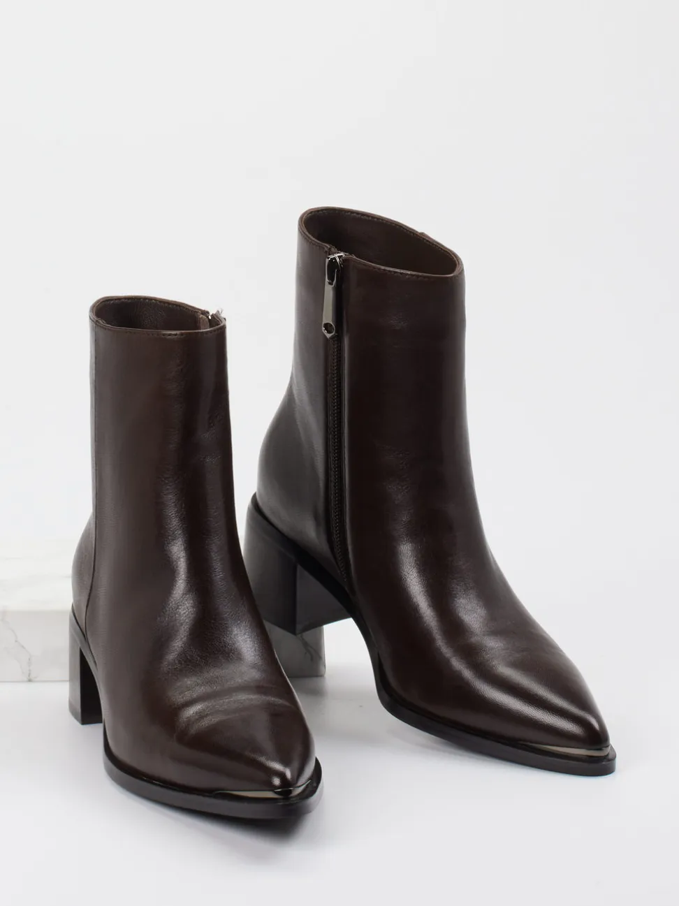 Andrea Puccini – Stiefelette aus Lammleder Dunkelbraun