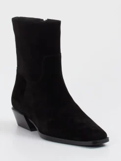 Andrea Puccini – Stiefeletten aus Veloursleder schwarz