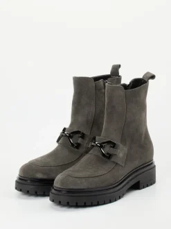 Andrea Puccini – Stiefelette aus Veloursleder steingrau
