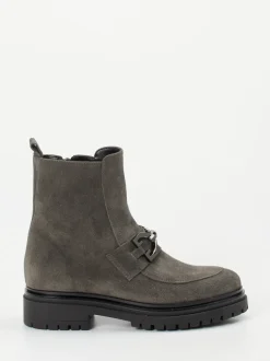 Andrea Puccini – Stiefelette aus Veloursleder steingrau