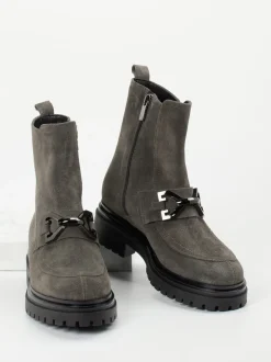 Andrea Puccini – Stiefelette aus Veloursleder steingrau