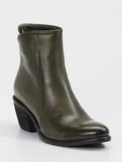 Andrea Puccini – Stiefelette aus Kalbleder in Olivgrün