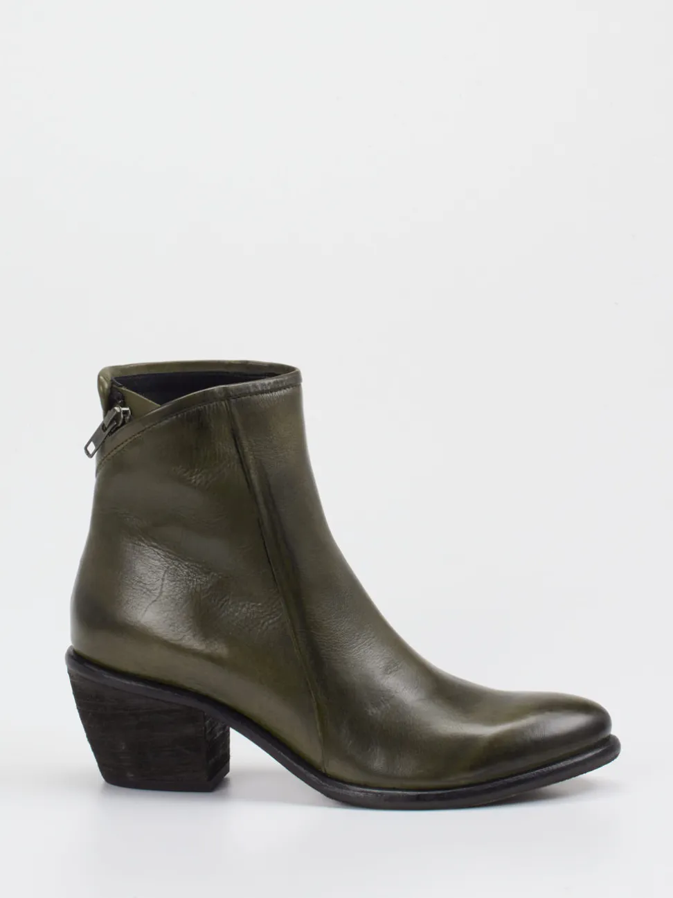 Andrea Puccini – Stiefelette aus Kalbleder in Olivgrün