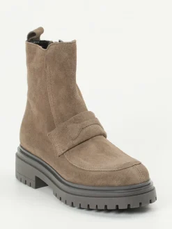 Andrea Puccini – Stiefeletten aus Veloursleder Taupe