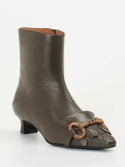 Andrea Puccini – Stiefeletten aus Lammleder olivgrün