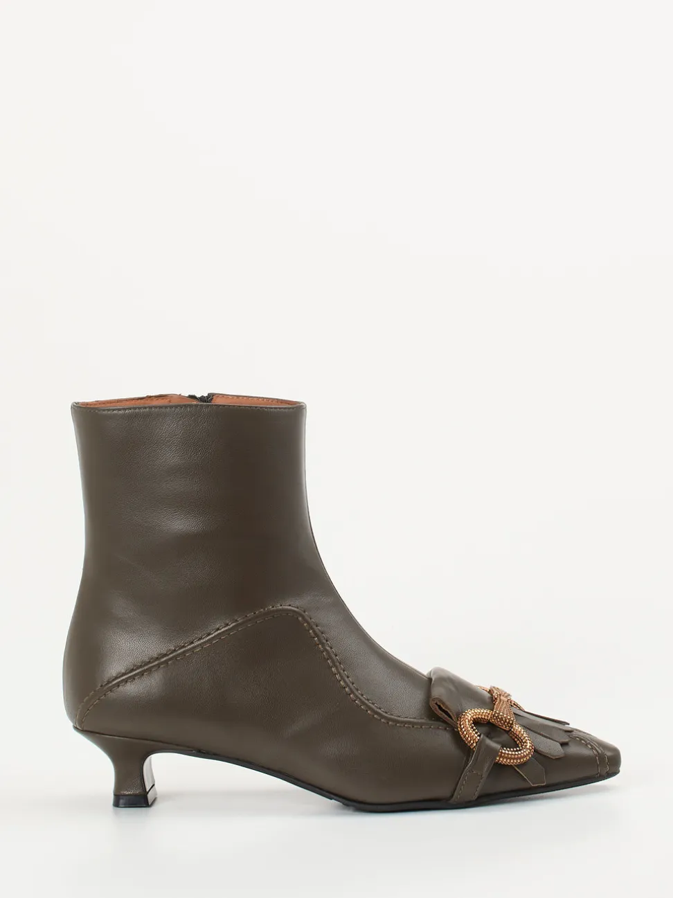 Andrea Puccini – Stiefeletten aus Lammleder olivgrün