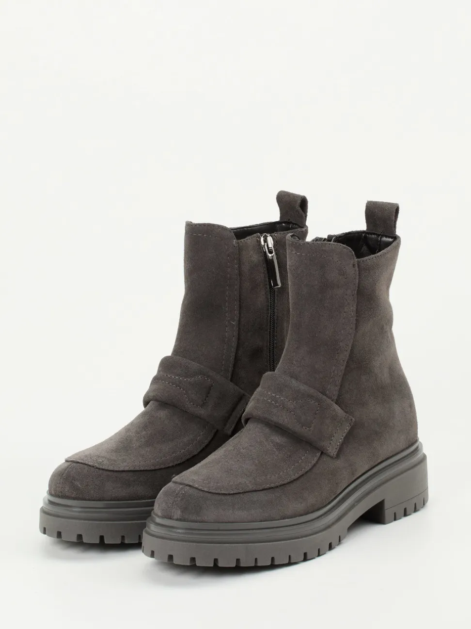 Andrea Puccini – Stiefelette aus Veloursleder grau