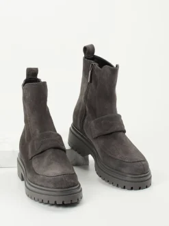 Andrea Puccini – Stiefelette aus Veloursleder grau