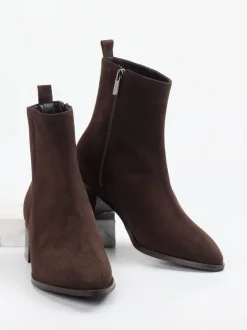 Andrea Puccini – Stiefeletten aus Veloursleder Dunkelbraun