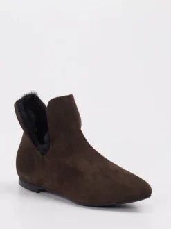 Andrea Puccini – Stiefeletten aus Veloursleder dunkelbraun