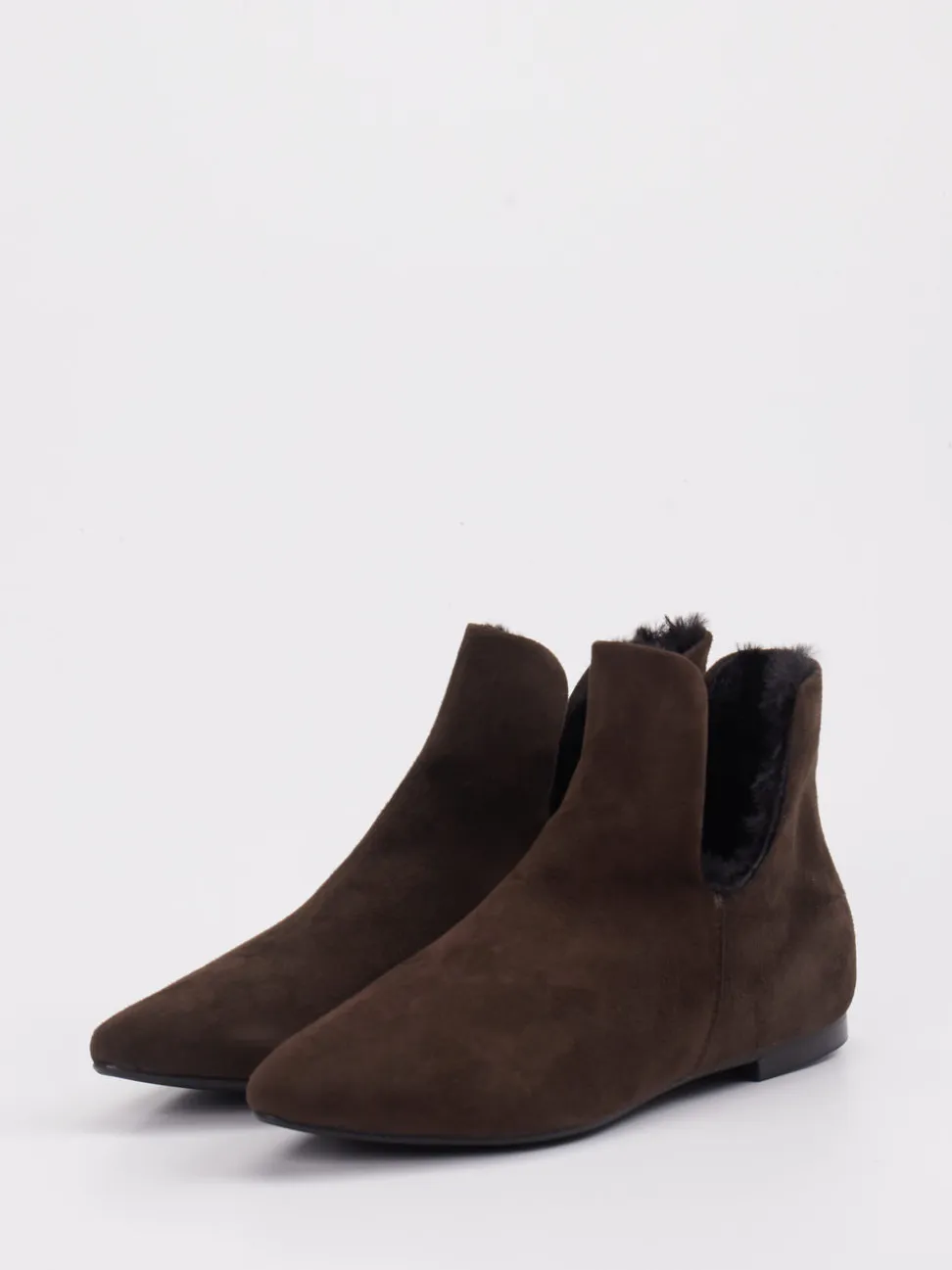 Andrea Puccini – Stiefeletten aus Veloursleder dunkelbraun