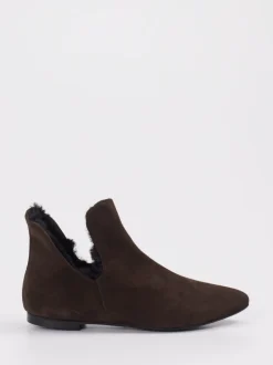 Andrea Puccini – Stiefeletten aus Veloursleder dunkelbraun