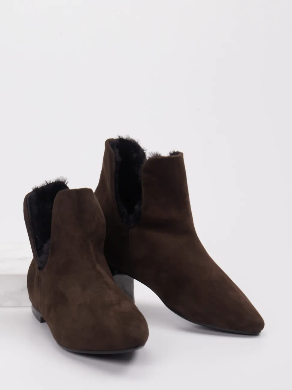 Andrea Puccini – Stiefeletten aus Veloursleder dunkelbraun