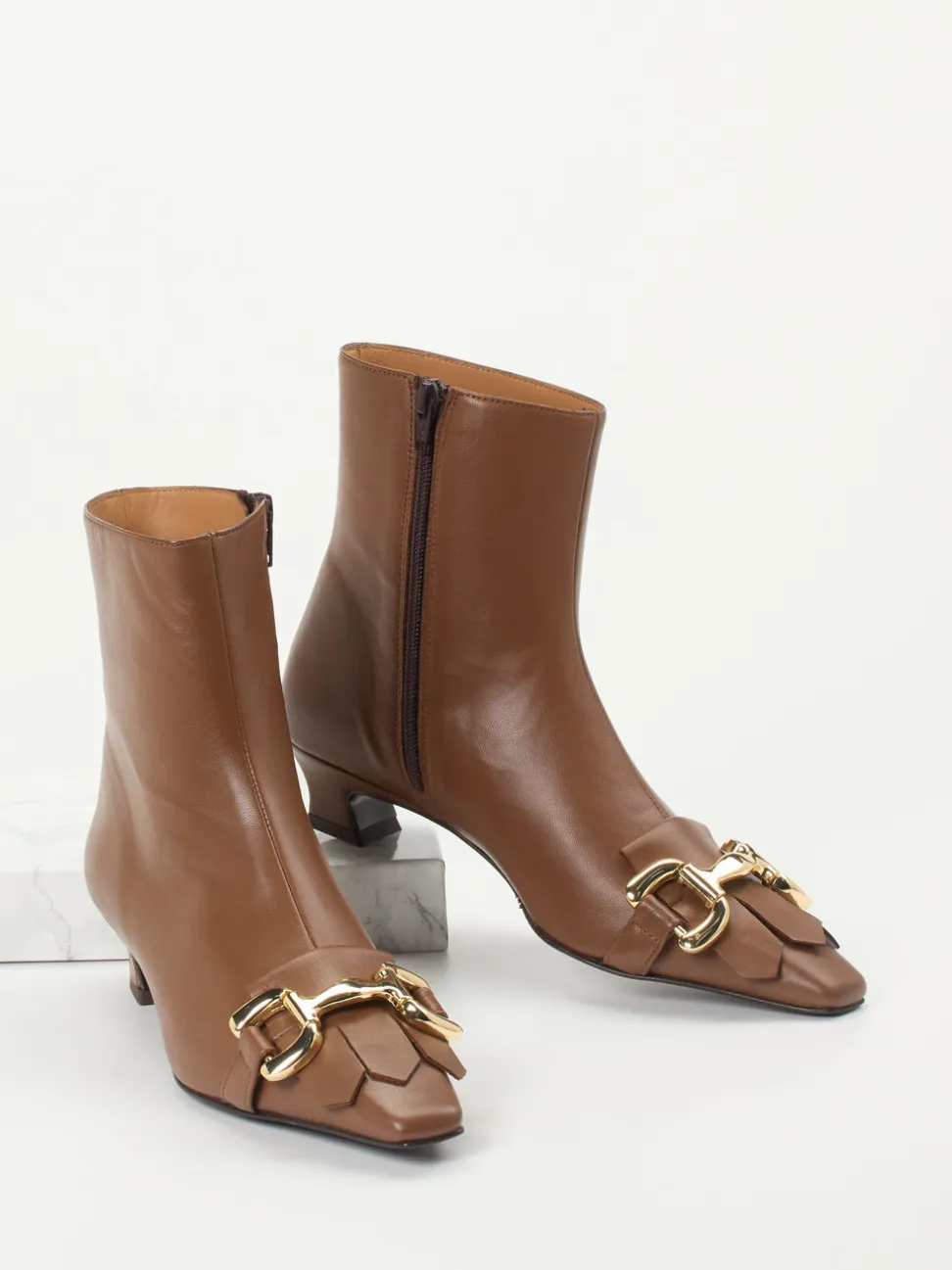 Andrea Puccini – Stiefeletten aus Lammleder kastanienbraun